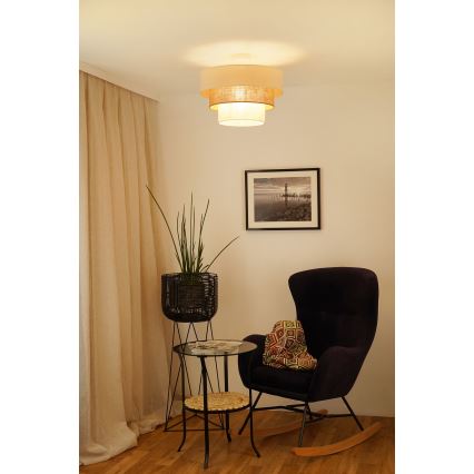 Brilagi - Lámpara de techo empotrada DENVER LUNETA 1xE27/15W/230V diámetro 45 cm beige/marrón/crema