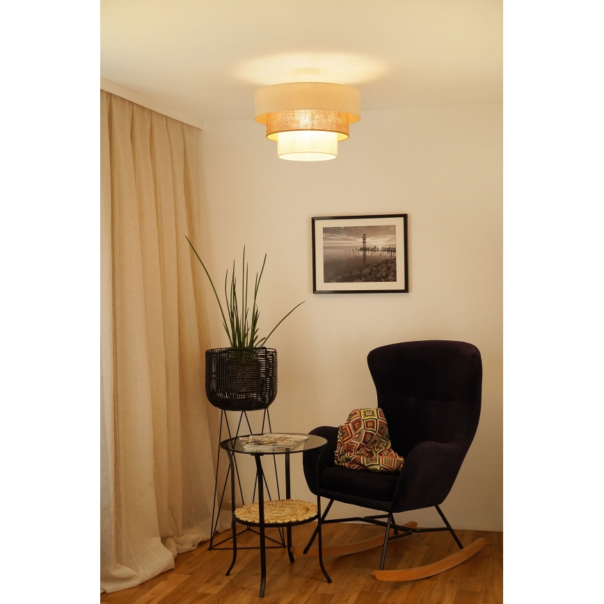 Brilagi - Lámpara de techo empotrada DENVER LUNETA 1xE27/15W/230V diámetro 45 cm beige/marrón/crema