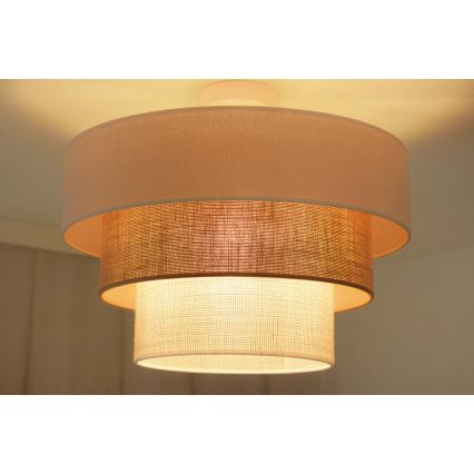 Brilagi - Lámpara de techo empotrada DENVER LUNETA 1xE27/15W/230V diámetro 45 cm beige/marrón/crema