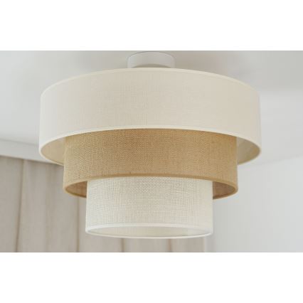 Brilagi - Lámpara de techo empotrada DENVER LUNETA 1xE27/15W/230V diámetro 45 cm beige/marrón/crema
