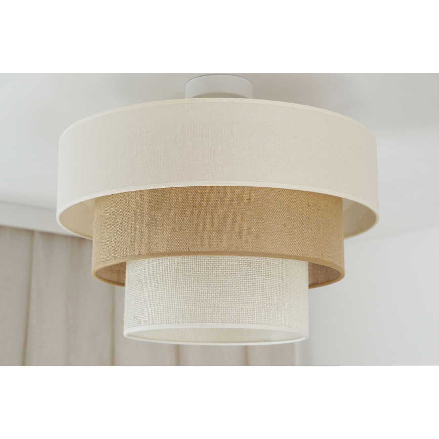 Brilagi - Lámpara de techo empotrada DENVER LUNETA 1xE27/15W/230V diámetro 45 cm beige/marrón/crema