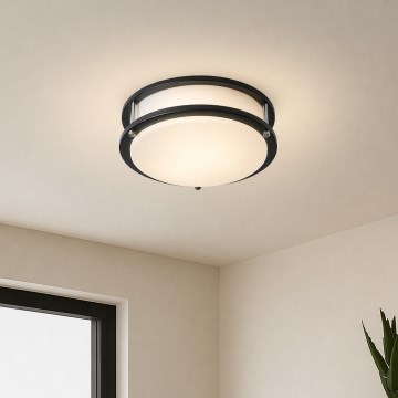 Brilagi - Lámpara de techo ELARO 2xE27/40W/230V, diámetro 26 cm, negra