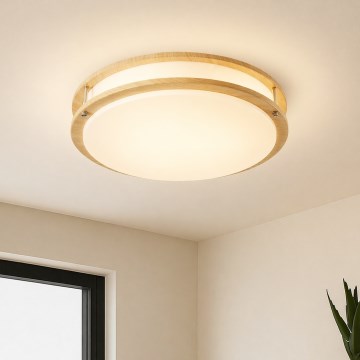 Brilagi - Lámpara de techo ELARO 4xE27/40W/230V Ø 41 cm acabado en madera