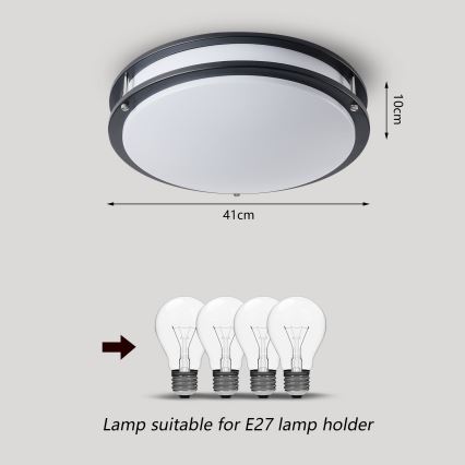 BRILAGI - Lámpara de techo ELARO 4xE27/40W/230V Ø 41 cm negra