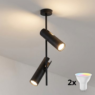 BRILAGI - Lámpara de techo en barra LED RGBW regulable BRANCH 2xGU10/6,5W/230V 2700-6500K negra