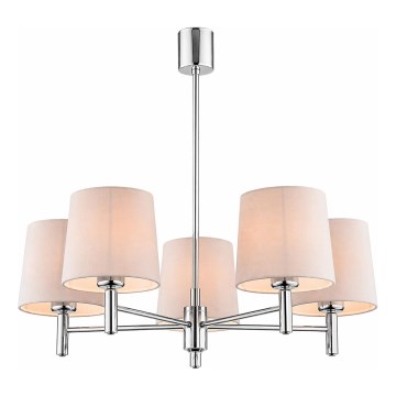 Brilagi - Lámpara de techo en barra MONTE 5xE27/15W/230V beige/cromo brillante