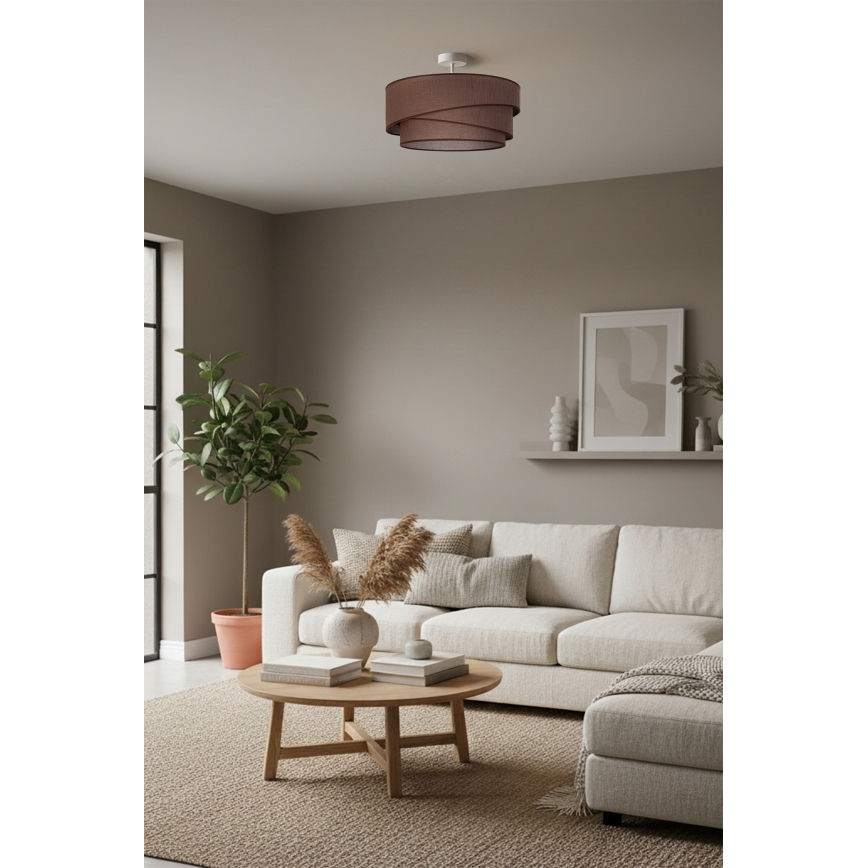 Brilagi - Lámpara de techo en superficie ARROW 1xE27/60W/230V Ø 45 cm marrón