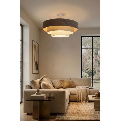 Brilagi - Lámpara de techo en superficie LUNETA 3xE27/60W/230V diámetro 80 cm gris/crema/blanco
