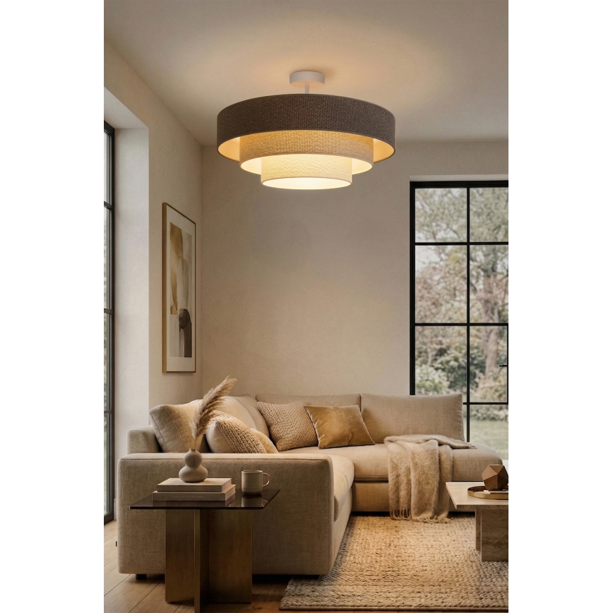 Brilagi - Lámpara de techo en superficie LUNETA 3xE27/60W/230V diámetro 80 cm gris/crema/blanco