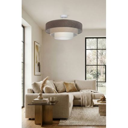 Brilagi - Lámpara de techo en superficie LUNETA 3xE27/60W/230V diámetro 80 cm gris/crema/blanco
