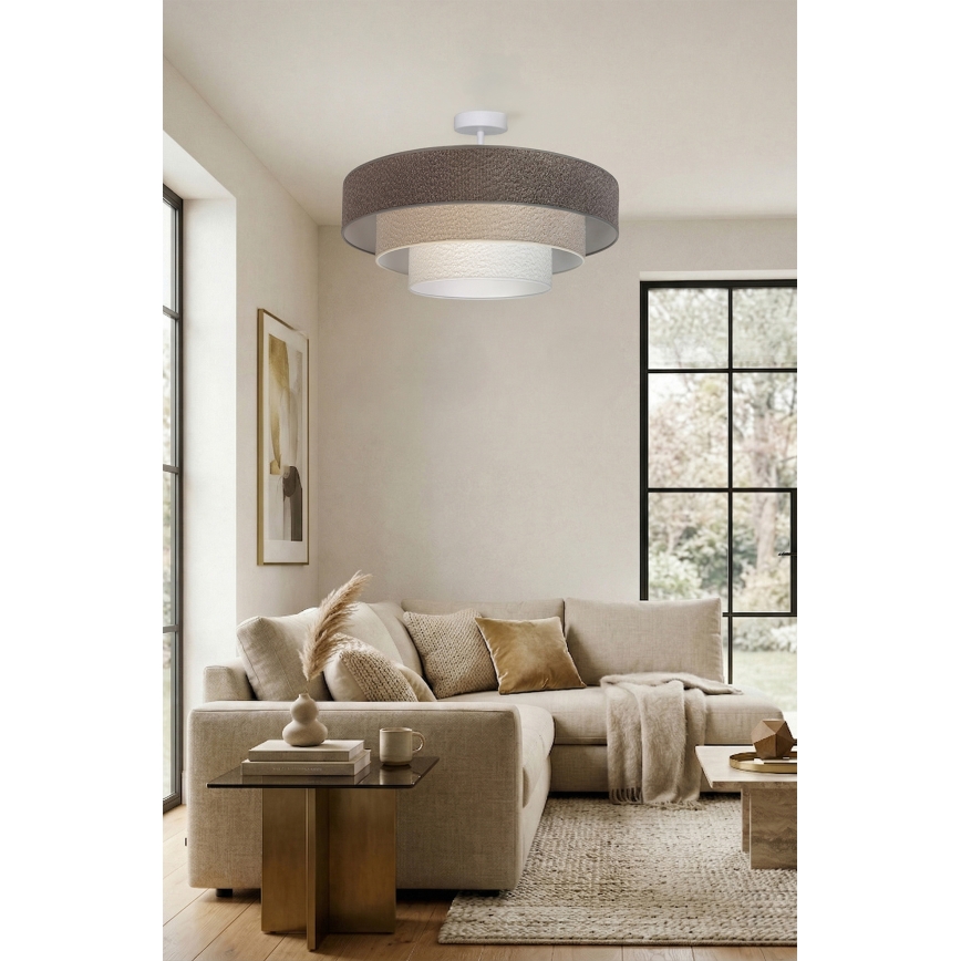 Brilagi - Lámpara de techo en superficie LUNETA 3xE27/60W/230V diámetro 80 cm gris/crema/blanco