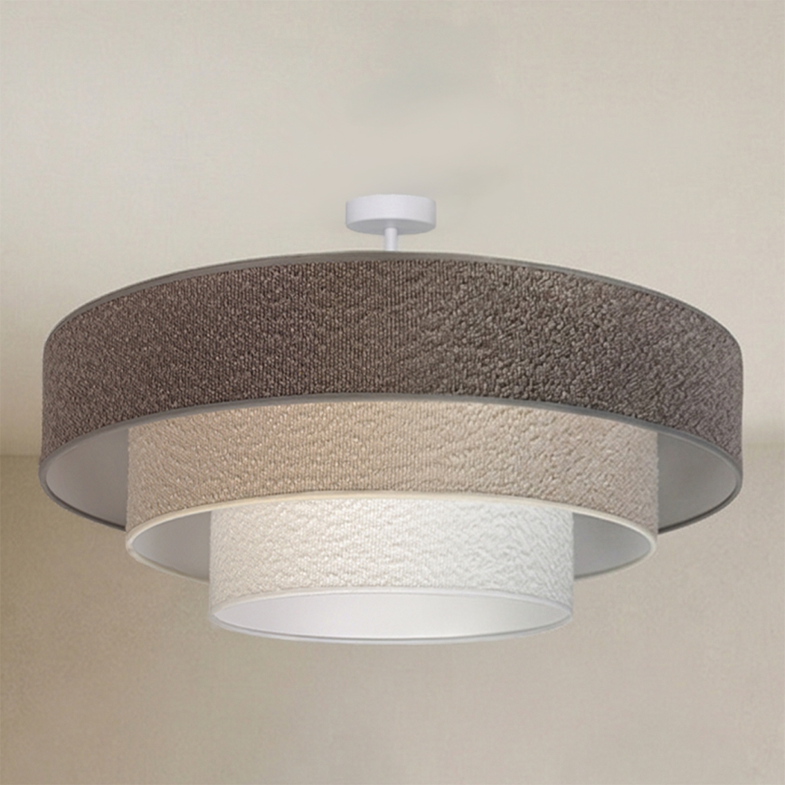 Brilagi - Lámpara de techo en superficie LUNETA 3xE27/60W/230V diámetro 80 cm gris/crema/blanco