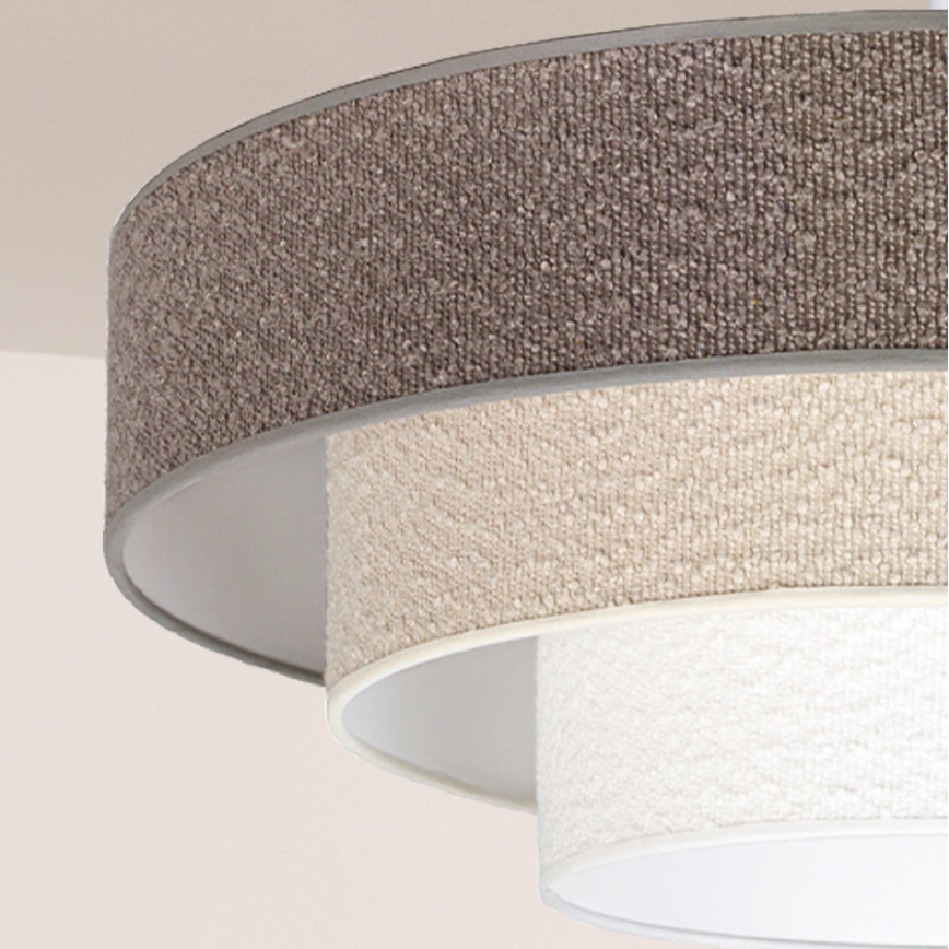 Brilagi - Lámpara de techo en superficie LUNETA 3xE27/60W/230V diámetro 80 cm gris/crema/blanco