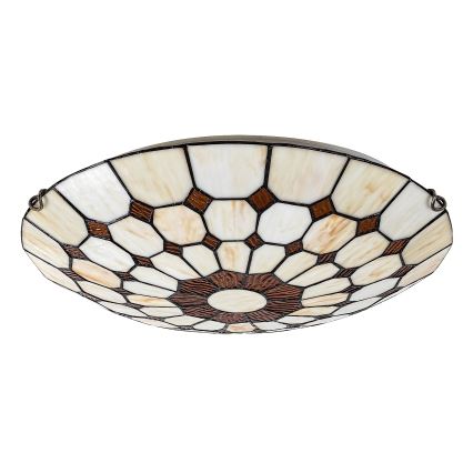 Brilagi - Lámpara de techo estilo Tiffany con vitral DORAN 2xE27/60W/230V