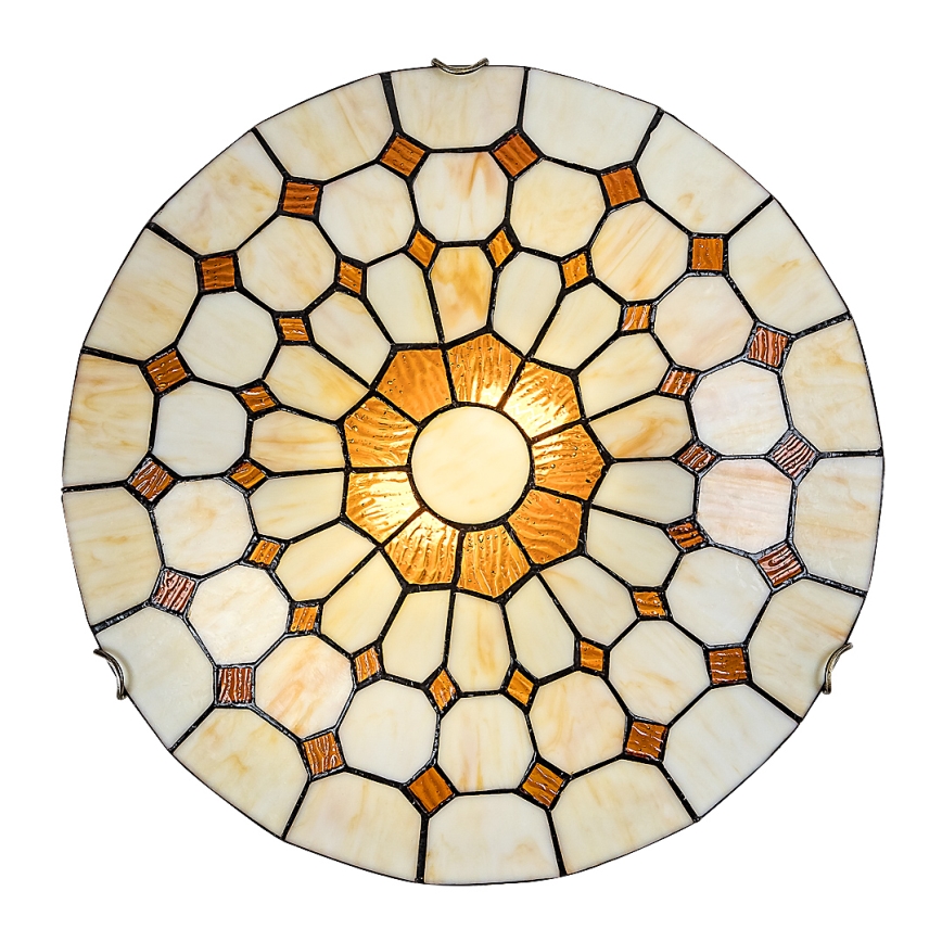 Brilagi - Lámpara de techo estilo Tiffany con vitral DORAN 2xE27/60W/230V