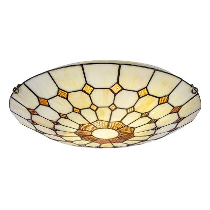 Brilagi - Lámpara de techo estilo Tiffany con vitral DORAN 2xE27/60W/230V