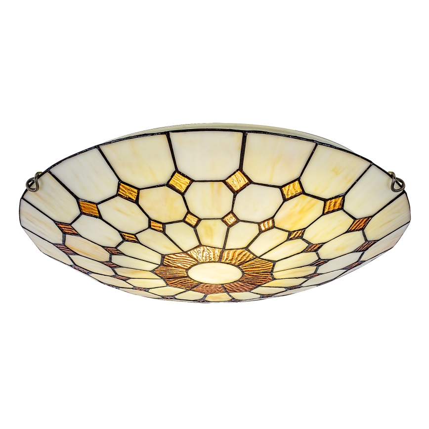 Brilagi - Lámpara de techo estilo Tiffany con vitral DORAN 2xE27/60W/230V