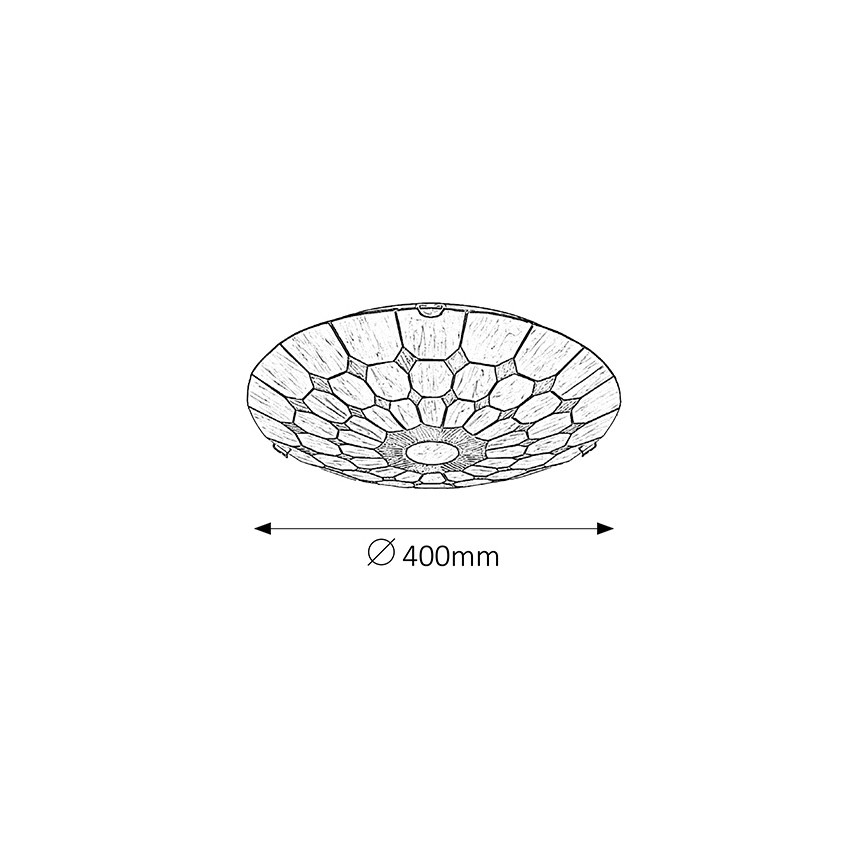 Brilagi - Lámpara de techo estilo Tiffany con vitral DORAN 2xE27/60W/230V