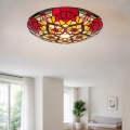 Brilagi - Lámpara de techo estilo Tiffany con vitral GARLAN 2xE27/60W/230V