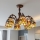 Brilagi - Lámpara de techo estilo Tiffany con vitral JUNGLE, 6xE27/60W/230V, diámetro 60 cm