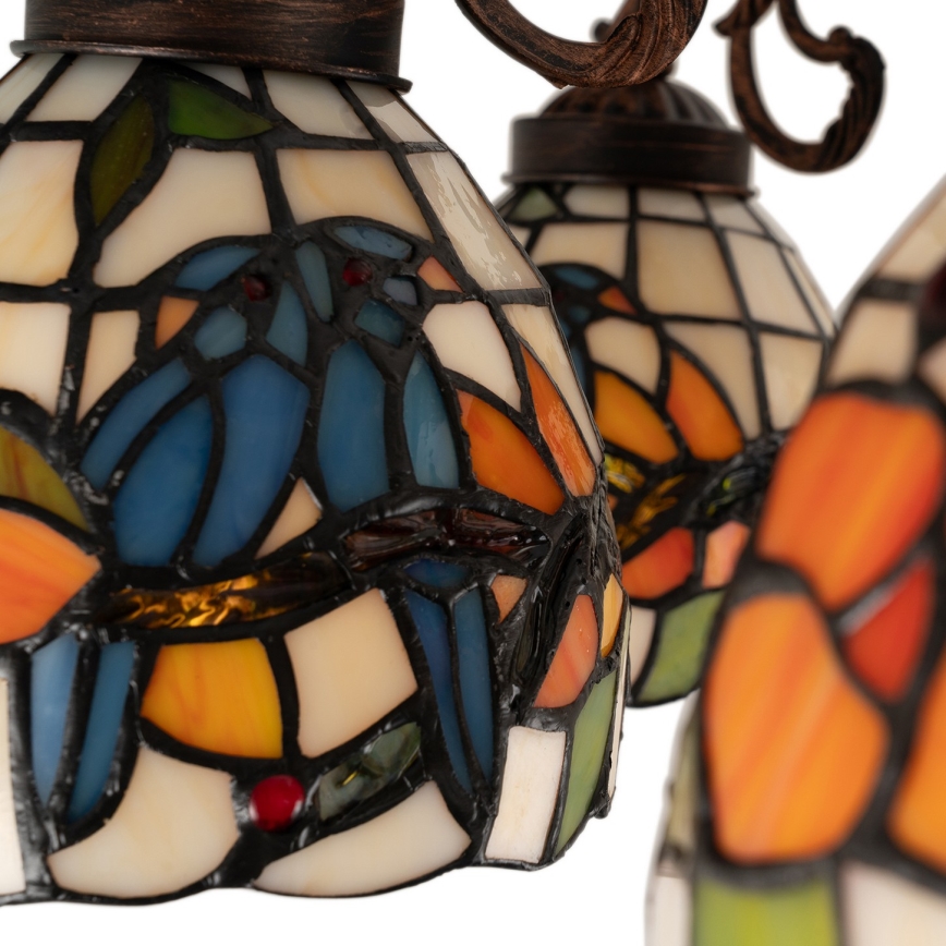 Brilagi - Lámpara de techo estilo Tiffany con vitral JUNGLE, 6xE27/60W/230V, diámetro 60 cm