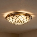 Brilagi - Lámpara de techo estilo Tiffany con vitral Marfil 2xE27/60W/230V Ø 40 cm