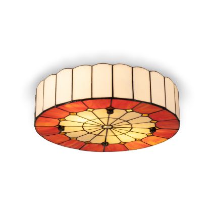 Brilagi - Lámpara de techo estilo Tiffany SIENNA con vitral, 3xE27/60W/230V, diámetro 40 cm