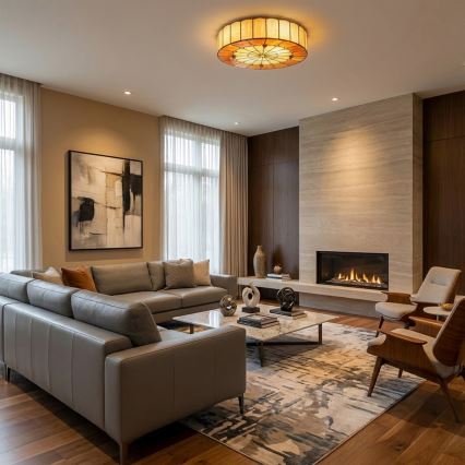 Brilagi - Lámpara de techo estilo Tiffany SIENNA con vitral, 3xE27/60W/230V, diámetro 40 cm