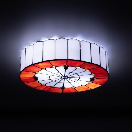Brilagi - Lámpara de techo estilo Tiffany SIENNA con vitral, 3xE27/60W/230V, diámetro 40 cm
