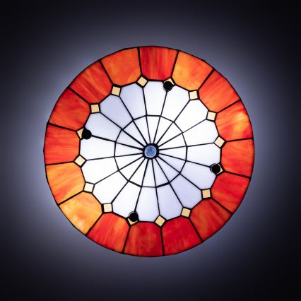 Brilagi - Lámpara de techo estilo Tiffany SIENNA con vitral, 3xE27/60W/230V, diámetro 40 cm
