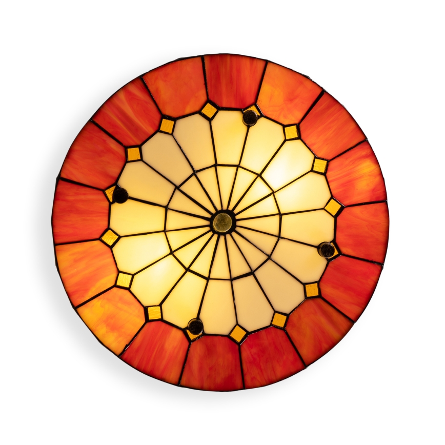 Brilagi - Lámpara de techo estilo Tiffany SIENNA con vitral, 3xE27/60W/230V, diámetro 40 cm