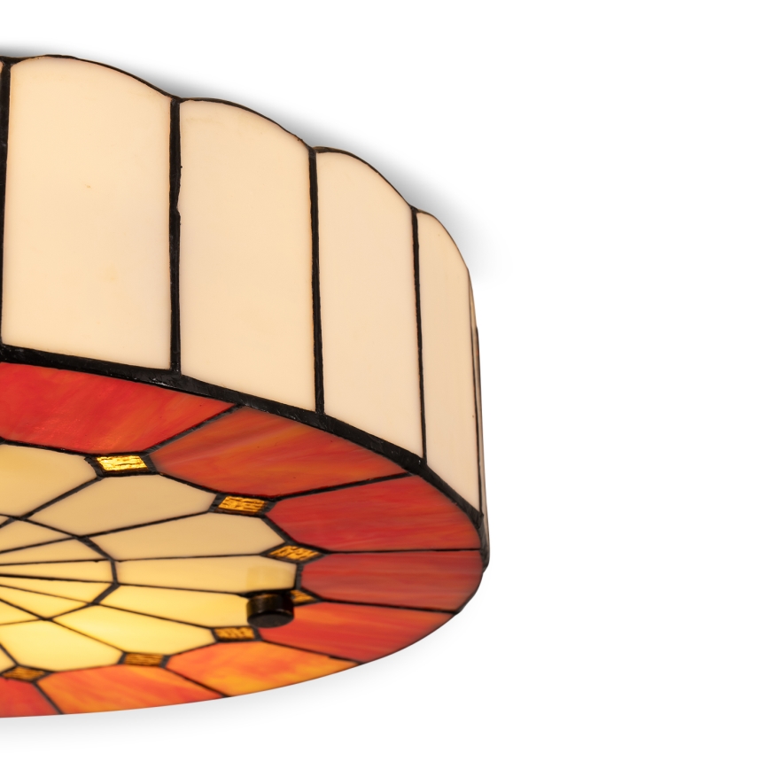 Brilagi - Lámpara de techo estilo Tiffany SIENNA con vitral, 3xE27/60W/230V, diámetro 40 cm