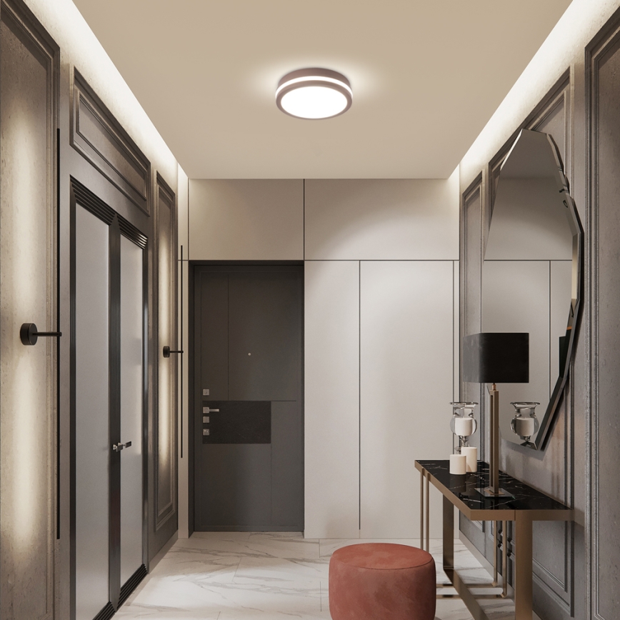Brilagi - Lámpara de techo exterior LED BENE LED/18W/230V Ø 21,5 cm marrón IP54