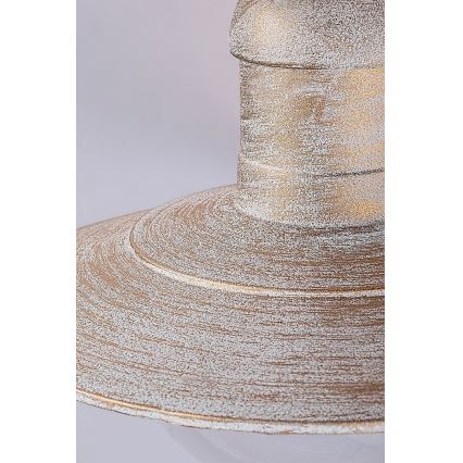 Brilagi - Lámpara de techo exterior MOLDE 1xE27/60W IP44 blanca/pátina