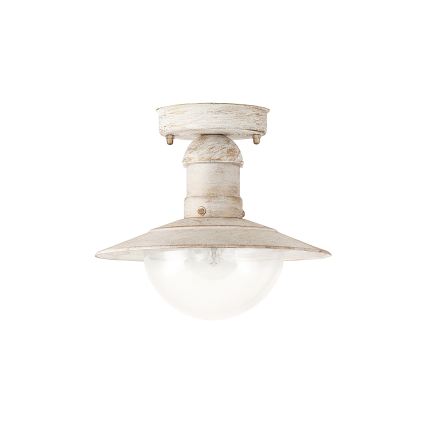 Brilagi - Lámpara de techo exterior MOLDE 1xE27/60W IP44 blanca/pátina