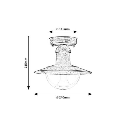 Brilagi - Lámpara de techo exterior MOLDE 1xE27/60W IP44 blanca/pátina