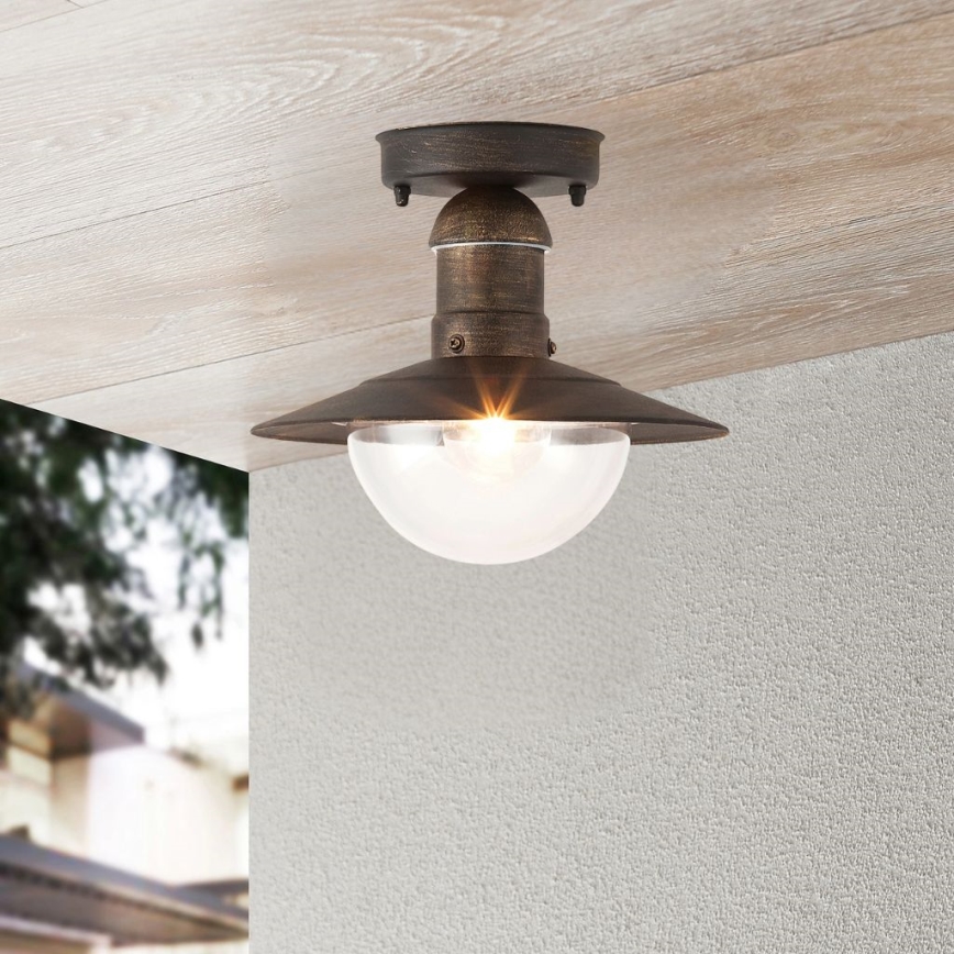 Brilagi - Lámpara de techo exterior MOLDE 1xE27/60W IP44 bronce/pátina