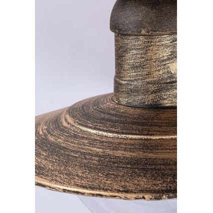 Brilagi - Lámpara de techo exterior MOLDE 1xE27/60W IP44 bronce/pátina