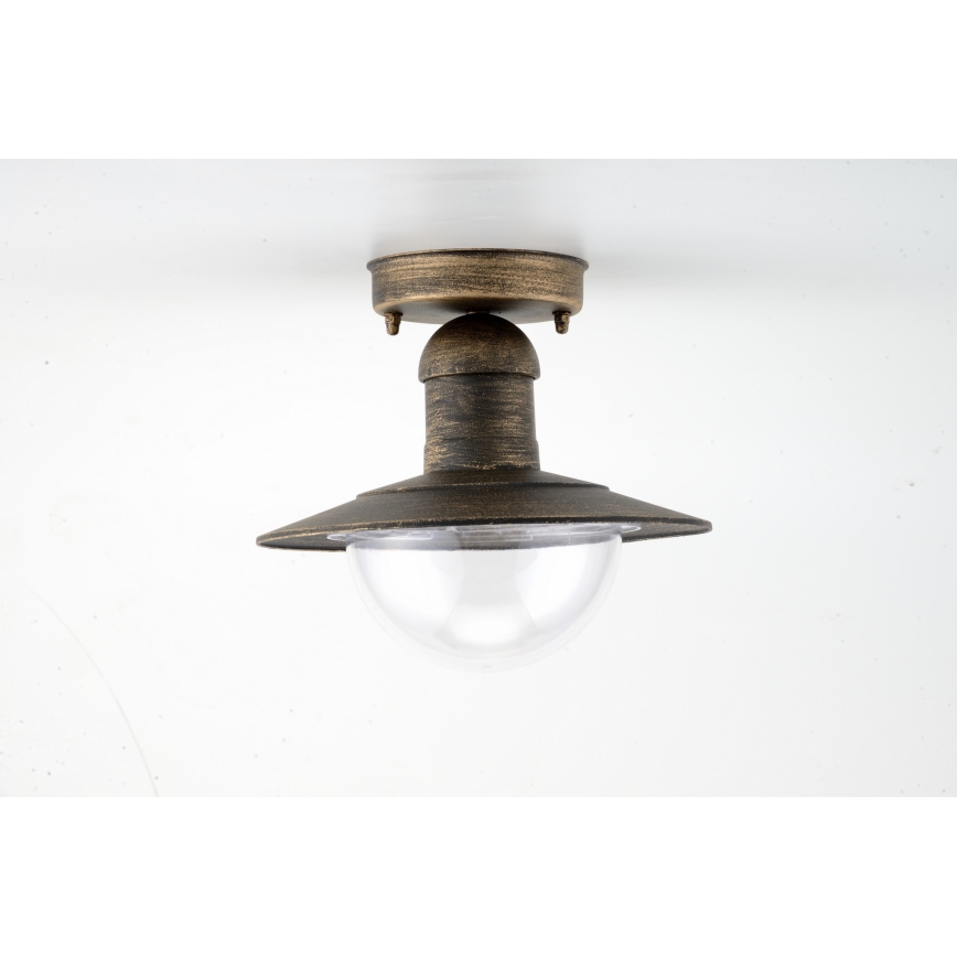 Brilagi - Lámpara de techo exterior MOLDE 1xE27/60W IP44 bronce/pátina