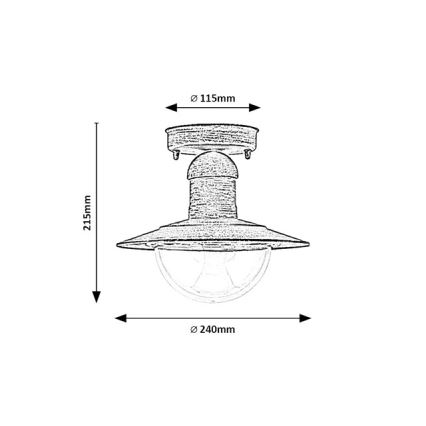 Brilagi - Lámpara de techo exterior MOLDE 1xE27/60W IP44 bronce/pátina