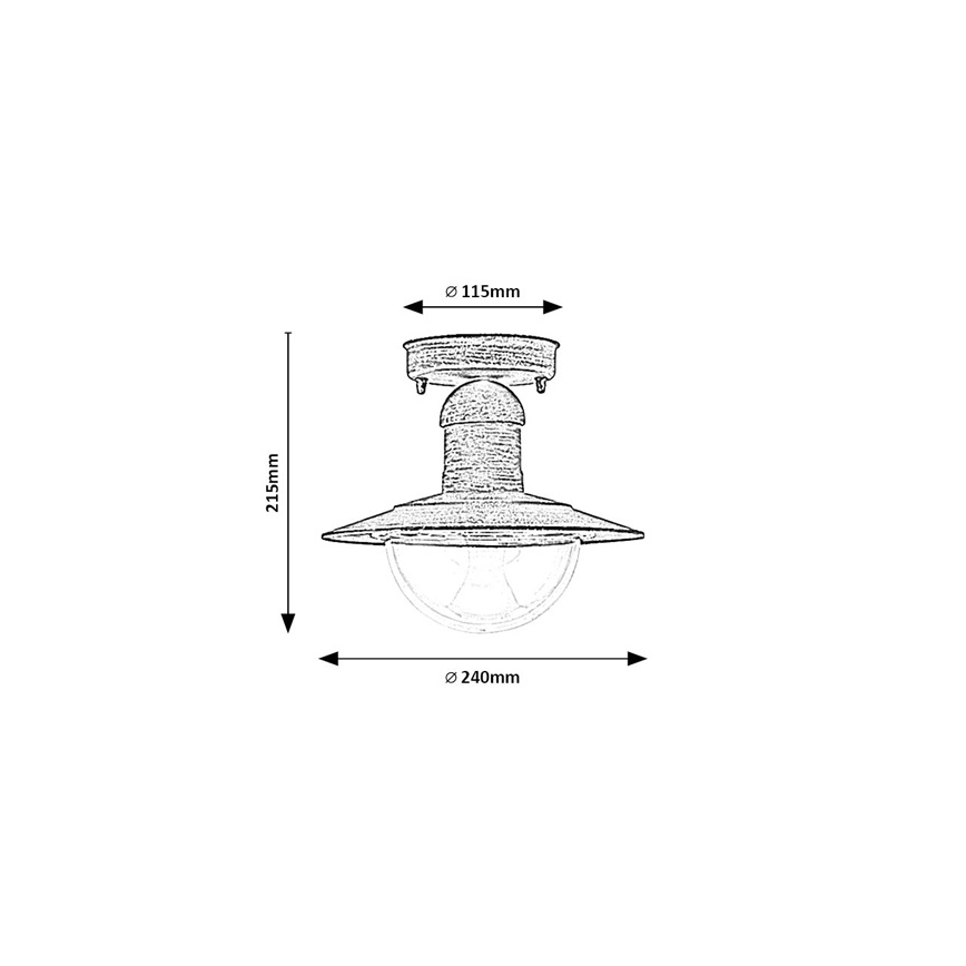 Brilagi - Lámpara de techo exterior MOLDE 1xE27/60W IP44 bronce/pátina