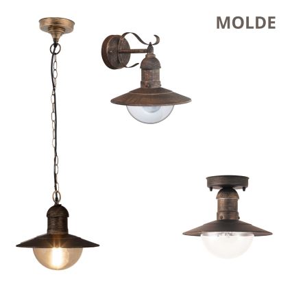 Brilagi - Lámpara de techo exterior MOLDE 1xE27/60W IP44 bronce/pátina