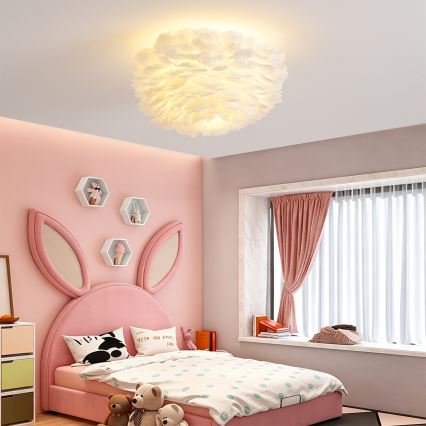 BRILAGI - Lámpara de techo FEATHER 3xE27/40W/230V Ø 50 cm blanca