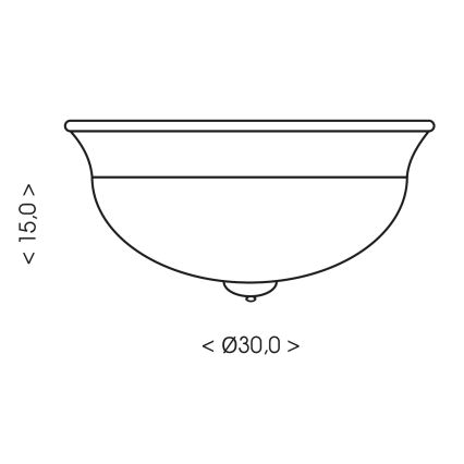 Brilagi - Lámpara de techo FRESCO 2xE27/40W/230V, diámetro 30 cm, latón