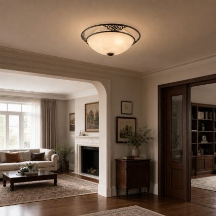 BRILAGI - Lámpara de techo FRESCO 3xE27/40W/230V Ø 48 cm marrón
