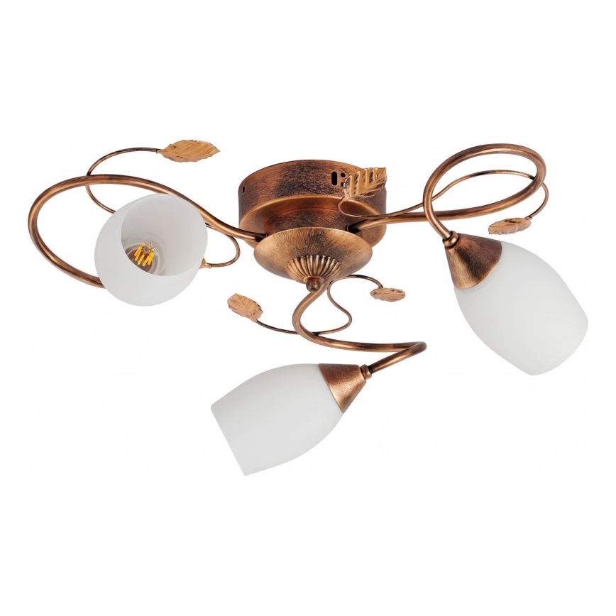 BRILAGI - Lámpara de techo GRACE 3xE27/40W/230V Ø 53 cm pátina/cobre