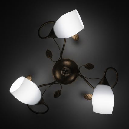 BRILAGI - Lámpara de techo GRACE 3xE27/40W/230V Ø 53 cm pátina/cobre