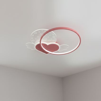 Brilagi - Lámpara de techo infantil LED LOVE 48W/230V 3000/4500/6000K rosa