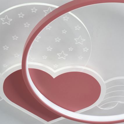 Brilagi - Lámpara de techo infantil LED LOVE 48W/230V 3000/4500/6000K rosa