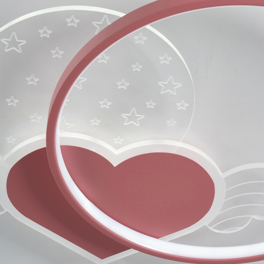 Brilagi - Lámpara de techo infantil LED LOVE 48W/230V 3000/4500/6000K rosa